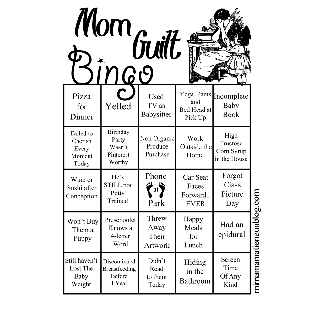 mom guilty bingo